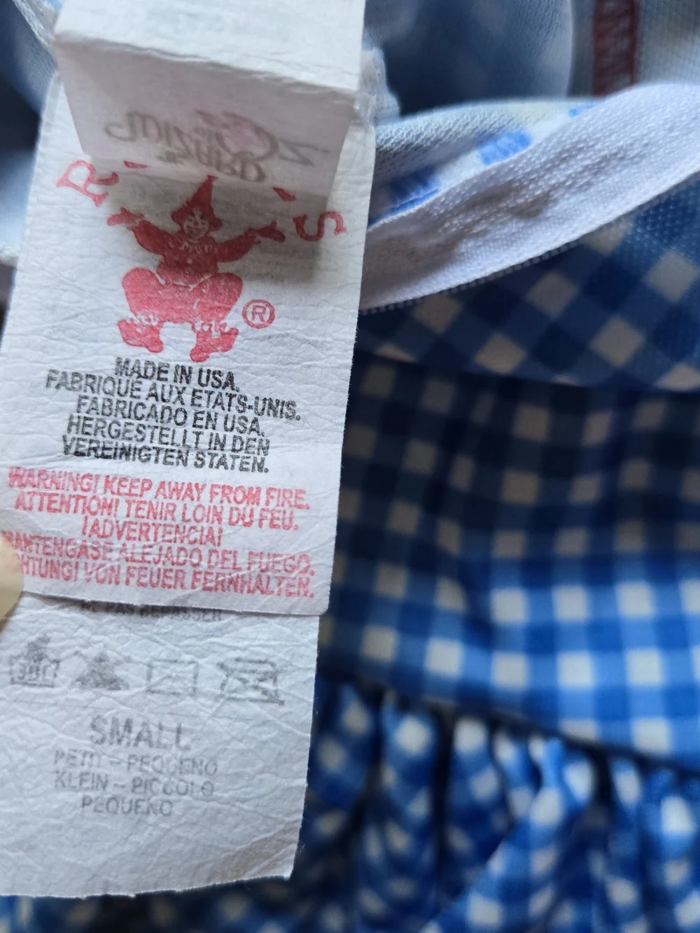 Vintage Girls Dorothy Gingham Kids Costume Dress with Red Accents 4T